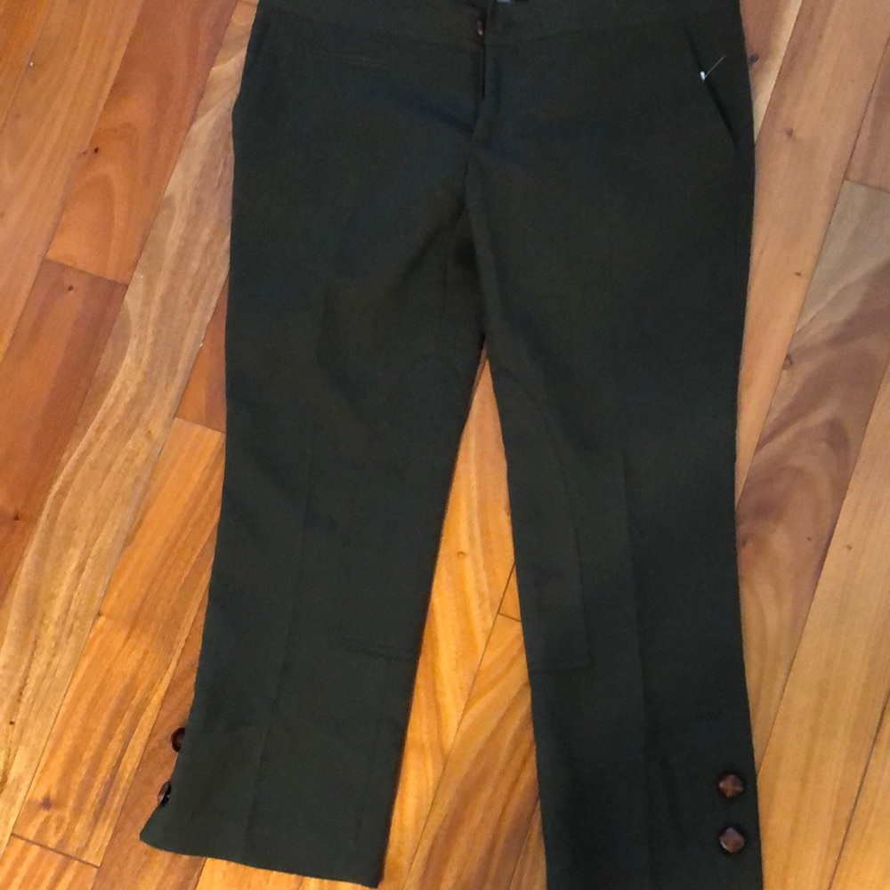 Zara riding style olive green M new pants
